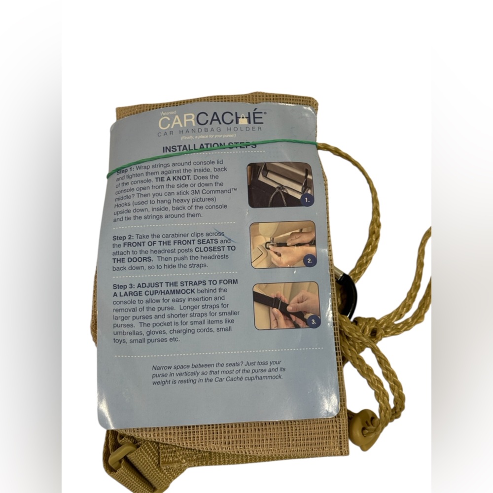 Car Cache Beige Car Handbag Holder ~ NEW